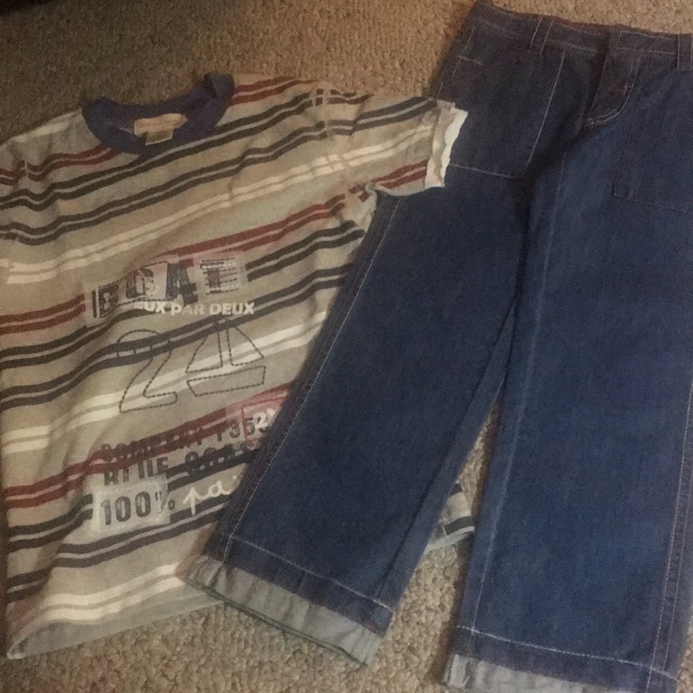 Shirt and light weight jeans